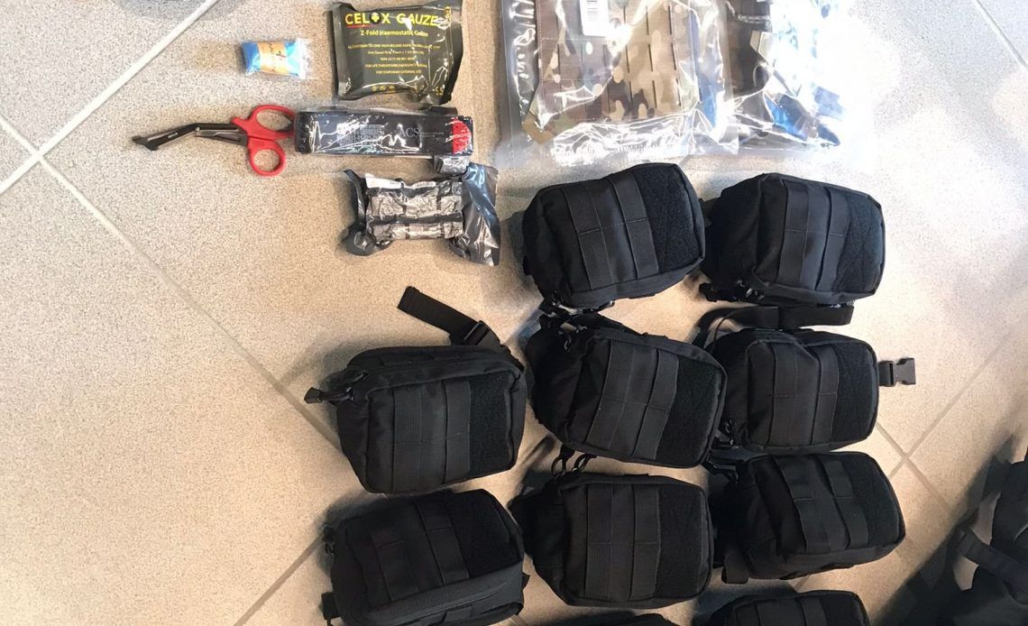 A set of first aid kits for Ukrainian army