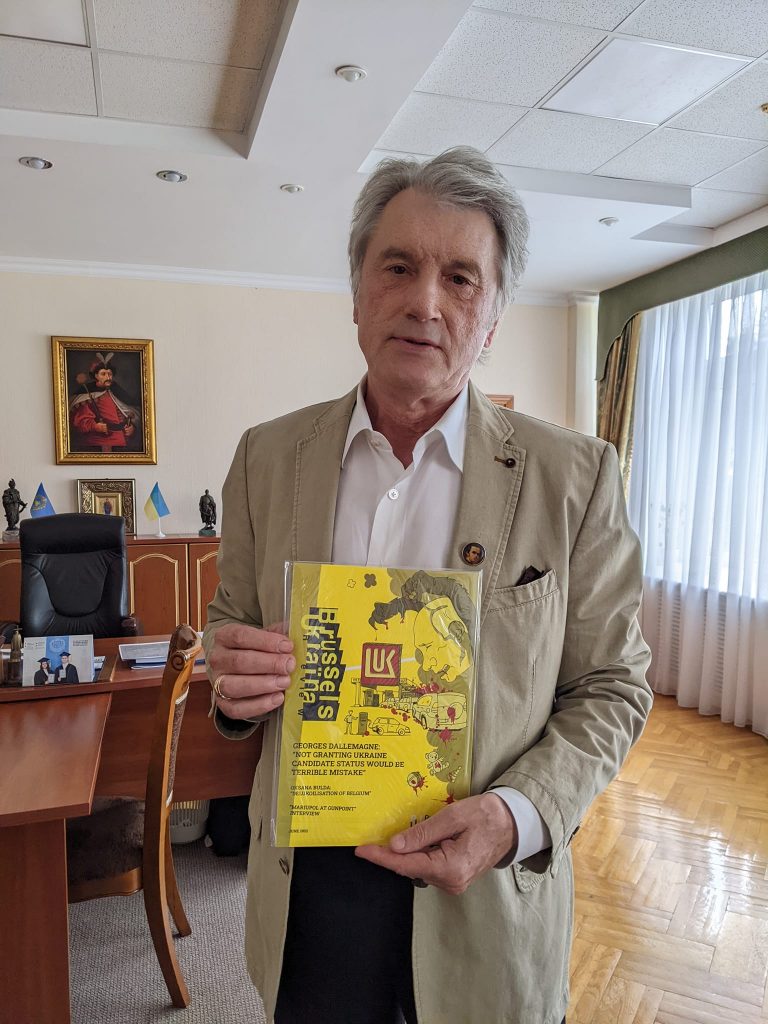 Third President of Ukraine Viktor Yushchenko Received Our Brussels Ukraїna Review Journal!