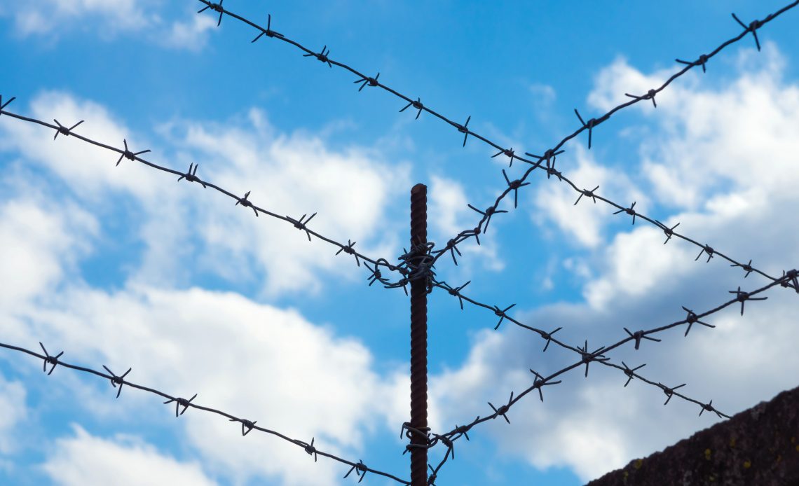barbed wire, prison