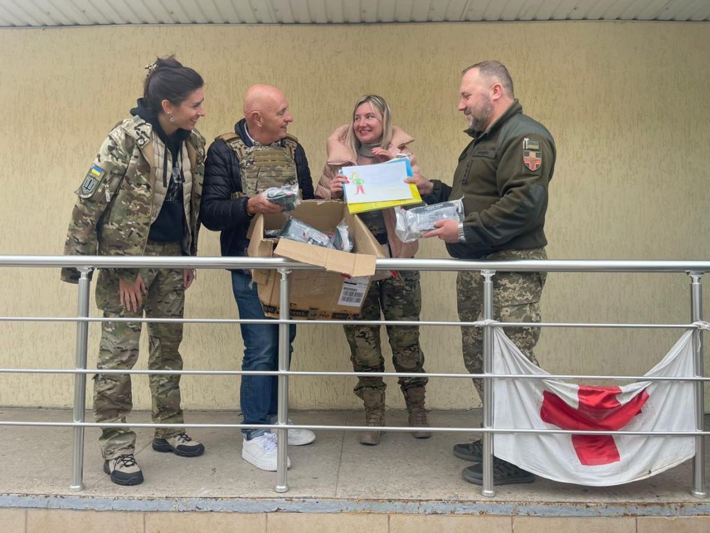 Marta Barandiy, Georges Dallemagne, and Maria Mezentseva Visited Military Hospital