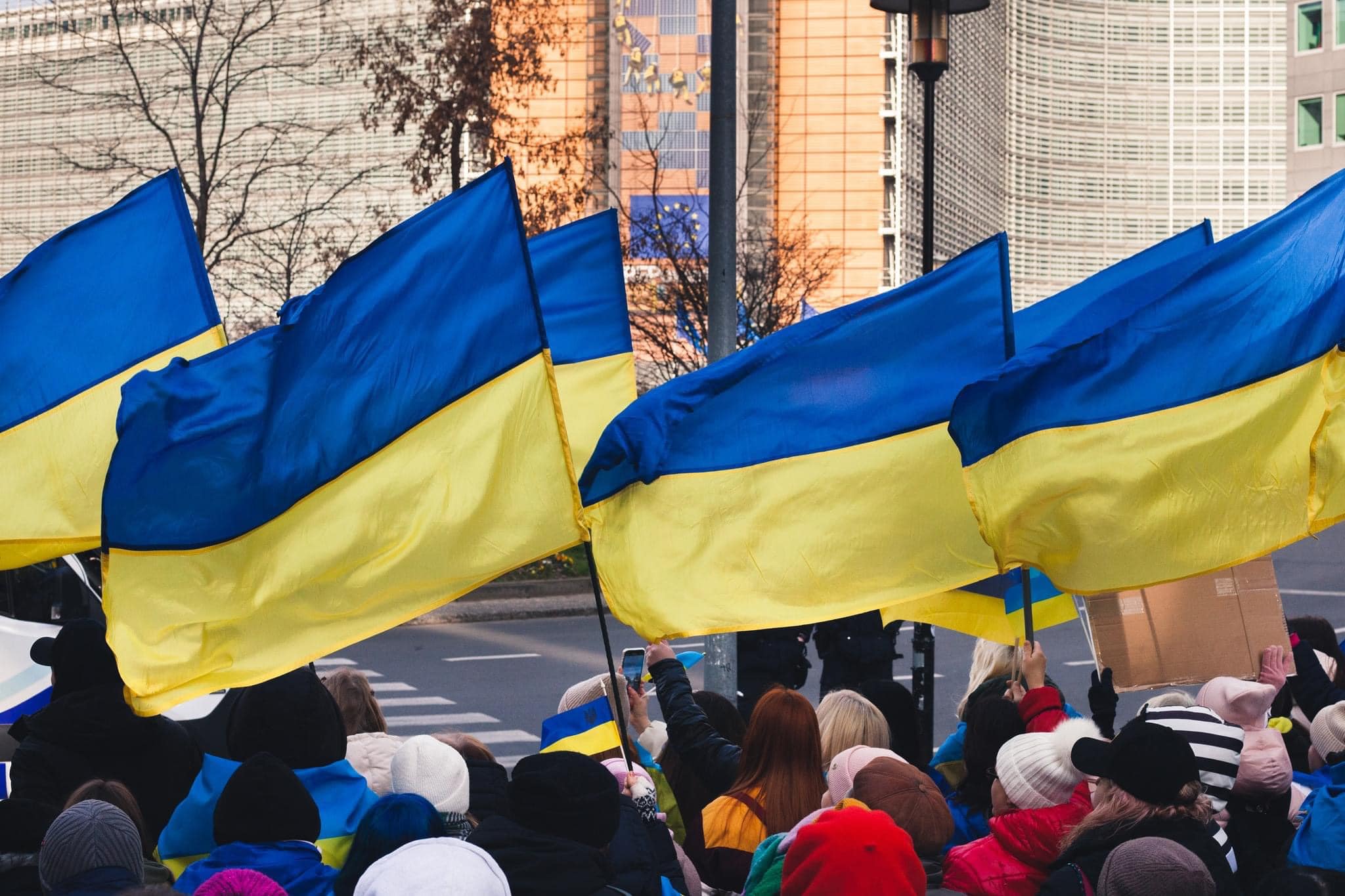 Supporter of Volodymyr Zelenskyi during his visit to Brussels