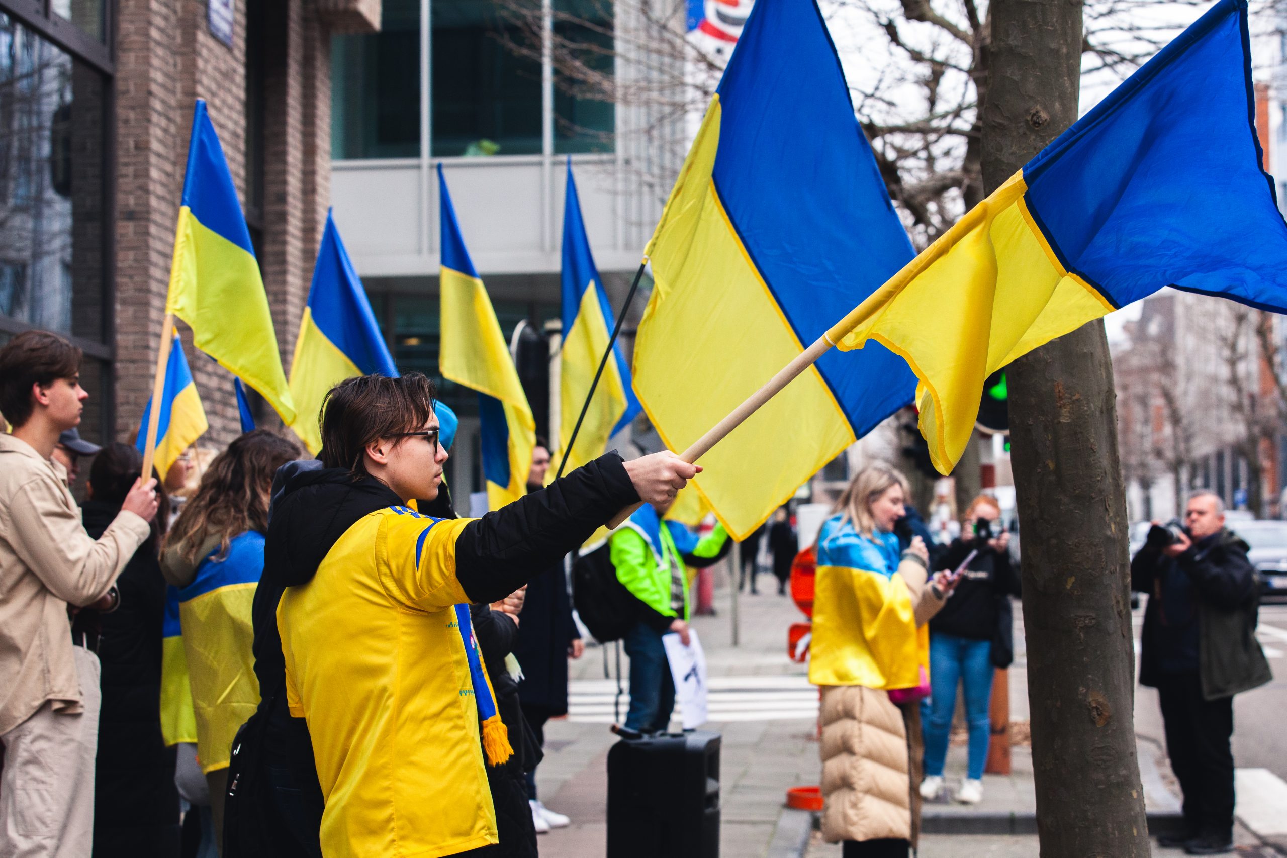 Ukrainians picketed the European Olympic Committee in Brussels