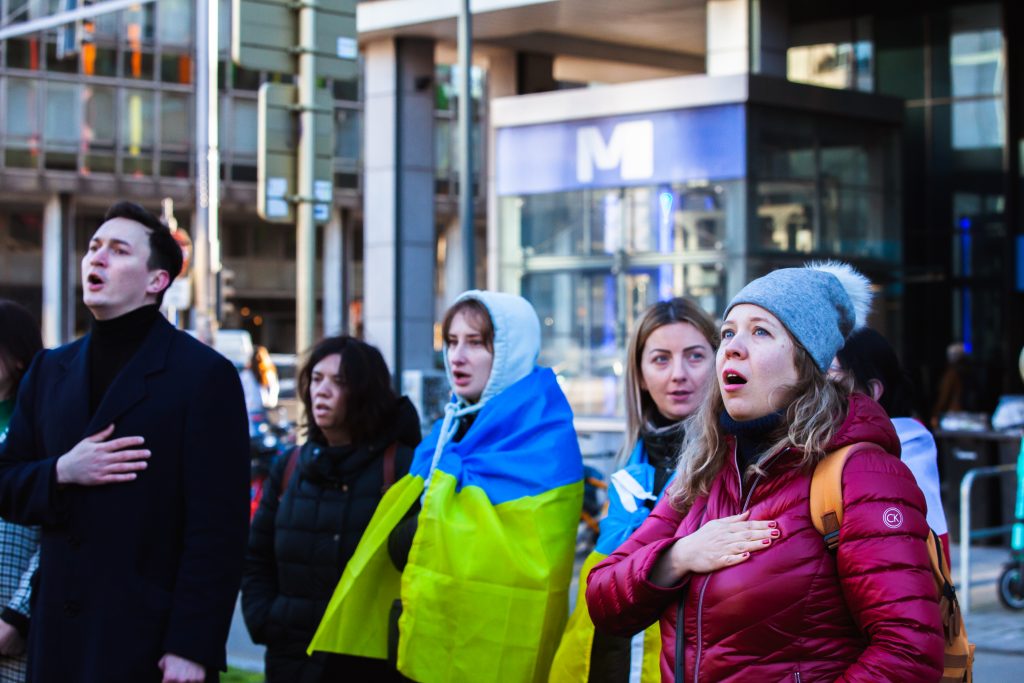 Manifestation Ukrainienne devant la mission russe auprès de l’UE