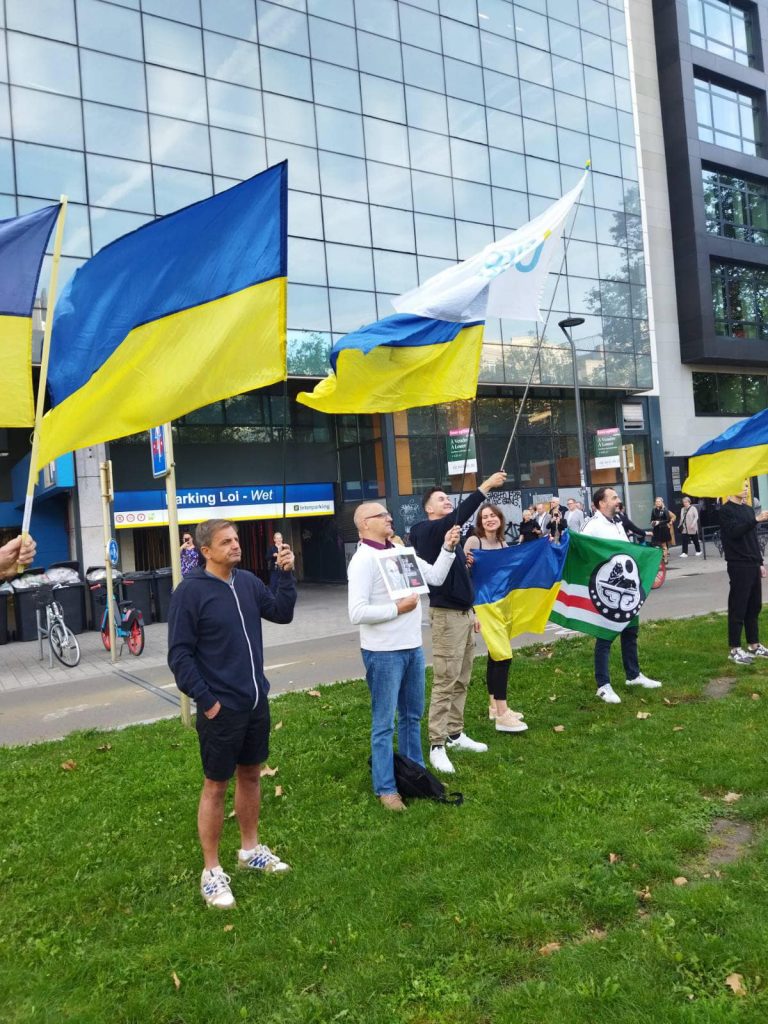 Demonstration in front of the Russian mission in the EU