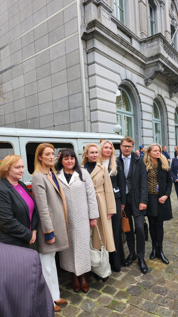 an inauguration of a shooted ambulance from Ukraine