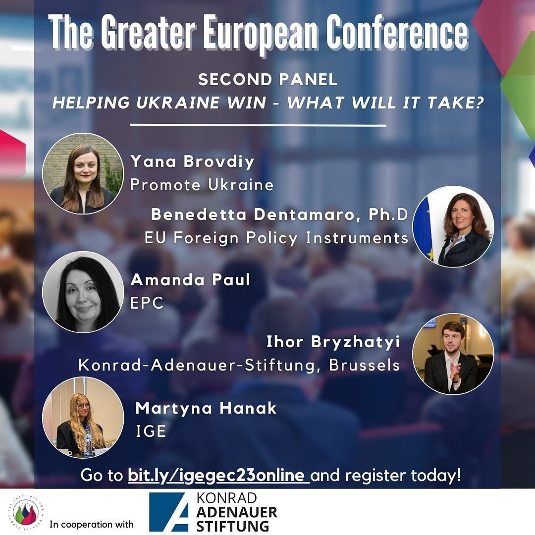 the Greater European Conference during the panel discussion titled 'Helping Ukraine Win – What Will It Take?'