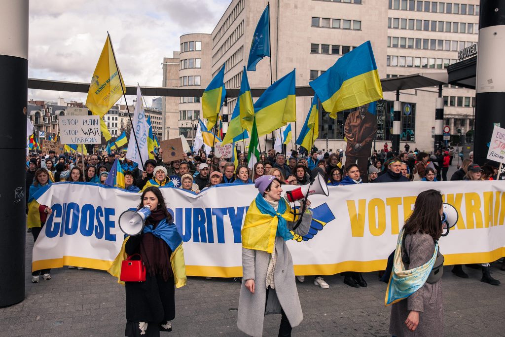 more than 7000 people gathered for a major march in Brussels