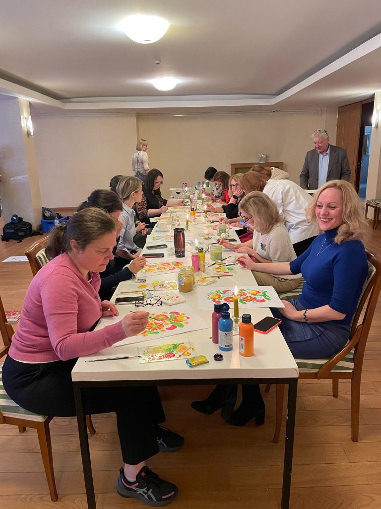 Yesterday at the Embassy of Ukraine in Belgium, a master class on the Petrykivka painting was held