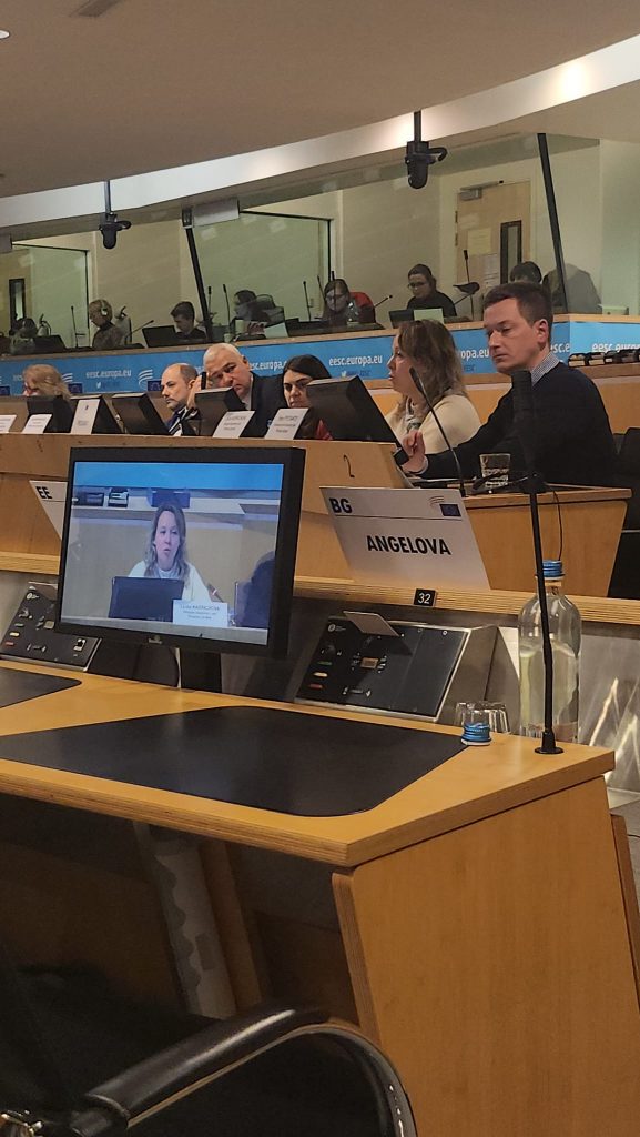 Yehor Pyvovarov, Partnership and Fundraising Lead of Promote Ukraine and Lyuba Karpachova, Refugees Department Lead of Promote Ukraine, took part in a panel discussion of the EESC - European Economic and Social Committee