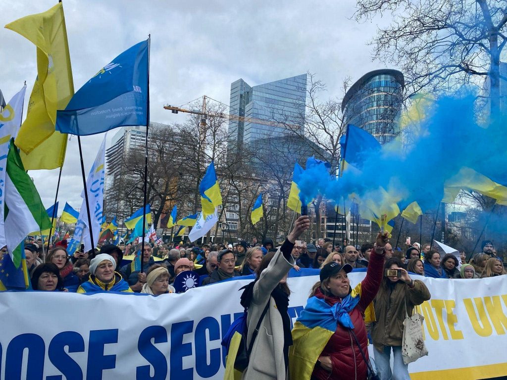 more than 7000 people gathered for a major march in Brussels