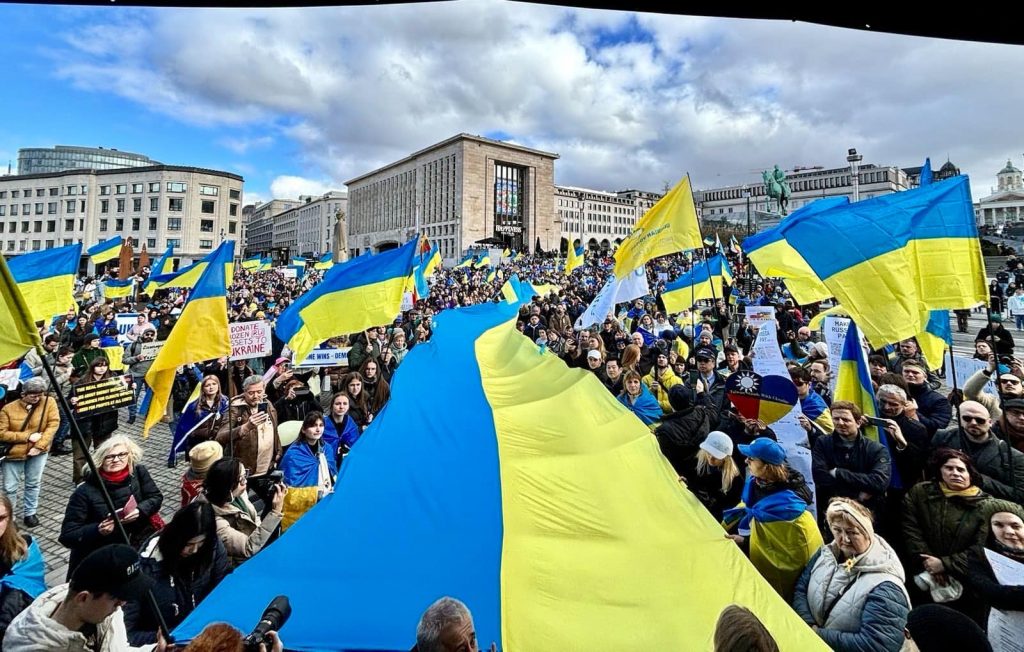 more than 7000 people gathered for a major march in Brussels