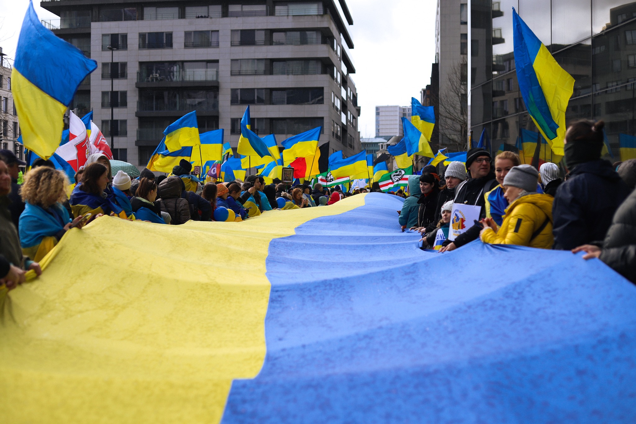 more than 7000 people gathered for a major march in Brussels