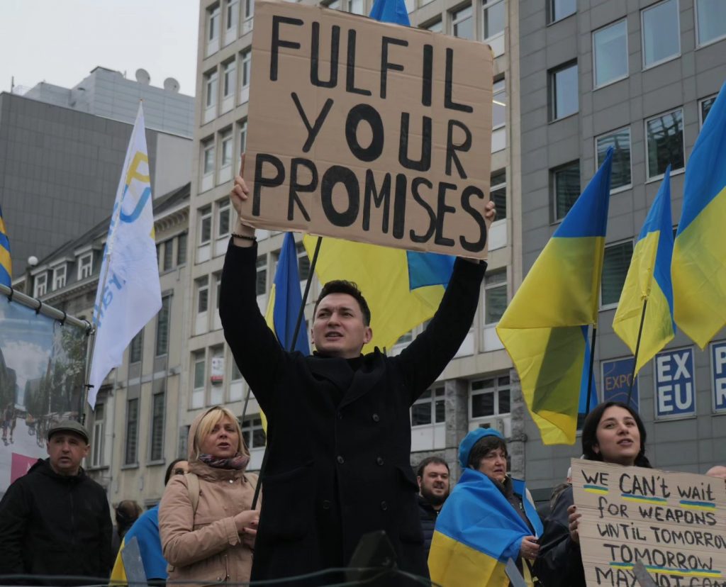 Demonstration Held in Front of European Commission During EU Summit